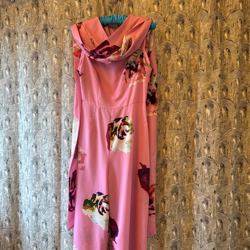 ASOS Floral Pink Sleeveless Jumpsuit